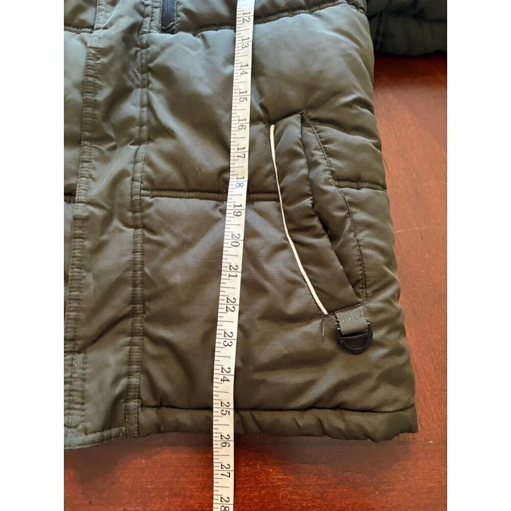 Protection System Boys Winter Jacket Size 14/16 Olive Green Black Hooded Puffer